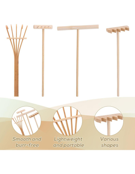 Juego de Mini Rastrillos de Jardín Zen Gosknor - 4 Estilos