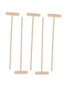 5 Rastrillos de Madera para Jardín Zen - Herramientas de Manualidades
