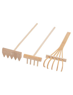 Mini Rastrillos de Jardín Zen Framendino - 3 Piezas de Bambú