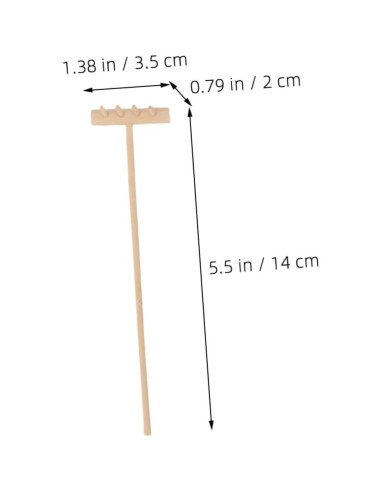 5 Rastrillos de Madera para Jardín Zen - Herramientas de Manualidades