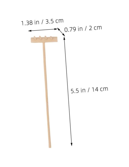 5 Rastrillos de Madera para Jardín Zen - Herramientas de Manualidades