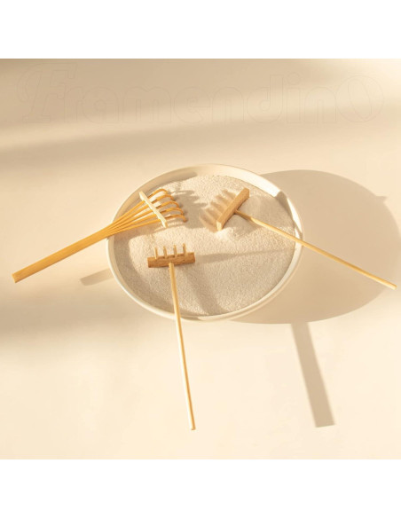 Mini Rastrillos de Jardín Zen Framendino - 3 Piezas de Bambú