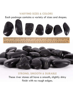 Piedras de Río Negras Pulidas Galashield 2.27 kg 5-8 cm 2