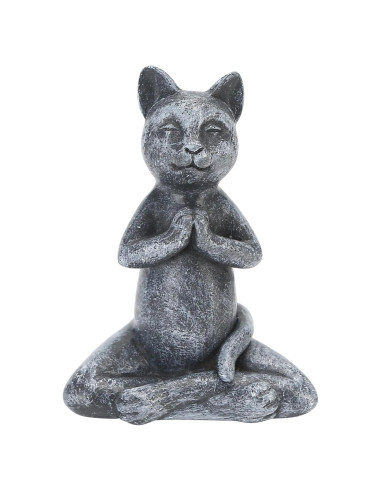 Estatua de Gato Meditador Zen Badong - Resina 12x6x8 cm