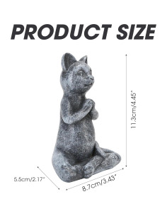 Estatua de Gato Meditador Zen Badong - Resina 12x6x8 cm 2