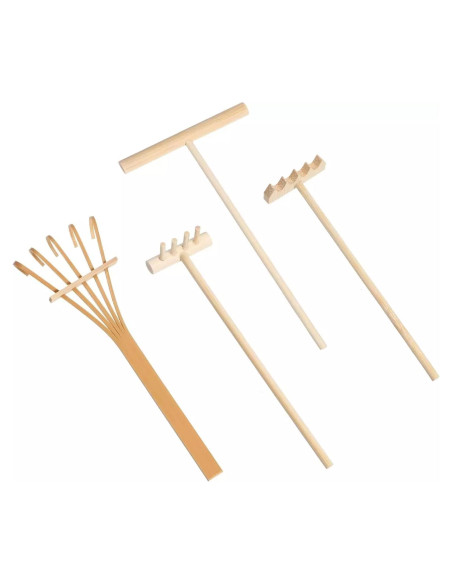 Set de 4 Mini Rastrillos Zen DPWOUM para Jardinería