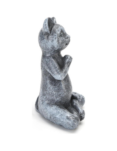 Estatua de Gato Meditador Zen Badong - Resina 12x6x8 cm