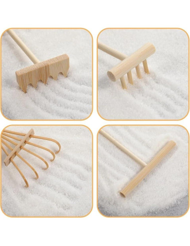 Set de 4 Mini Rastrillos Zen DPWOUM para Jardinería