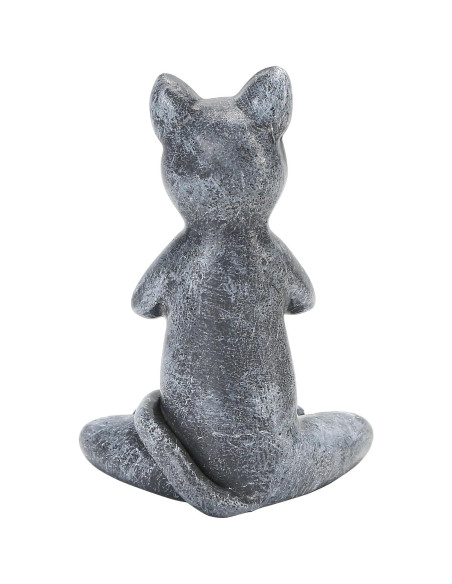 Estatua de Gato Meditador Zen Badong - Resina 12x6x8 cm