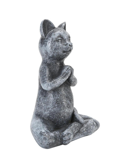 Estatua de Gato Meditador Zen Badong - Resina 12x6x8 cm