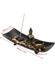 Soporte de Incienso Buda Hapivida con Bandeja y Piedras 2
