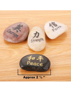 Juego de 16 Piedras Inspiradoras Kanji RockImpact - Pulidas 2