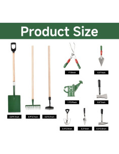 Mini Herramientas de Jardín HUIANER 10pcs Escala 1:12 2