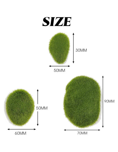 30PCS Rocas de Musgo Artificial RONYOUNG Verde Decorativas