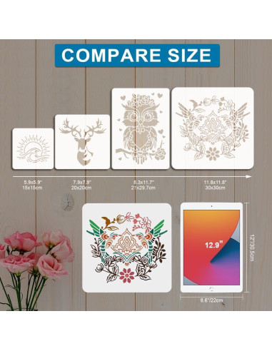 Plantilla de Templo Zen Japonés MAYJOYDIY 2 Pcs 29.7x21 cm