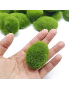 Rocas de Musgo Artificial TIHOOD 30 PCS Verde Decorativas 2