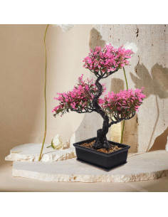 Planta Artificial Bonsai Zerodeko Rosa 36x32 cm Decoración 2
