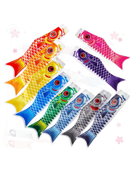 10 Banderas de Pez Koinobori Boao 40 cm Decoración Jardín