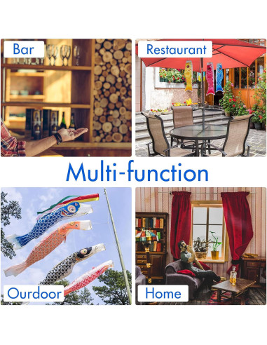 10 Banderas de Pez Koinobori Boao 40 cm Decoración Jardín