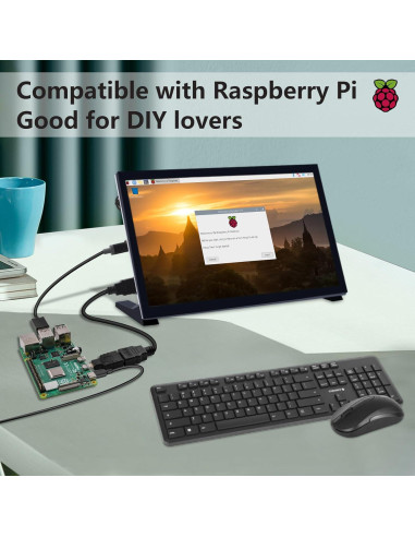 Pantalla LCD GeeekPi 10.1" IPS 1024x600 para Raspberry Pi