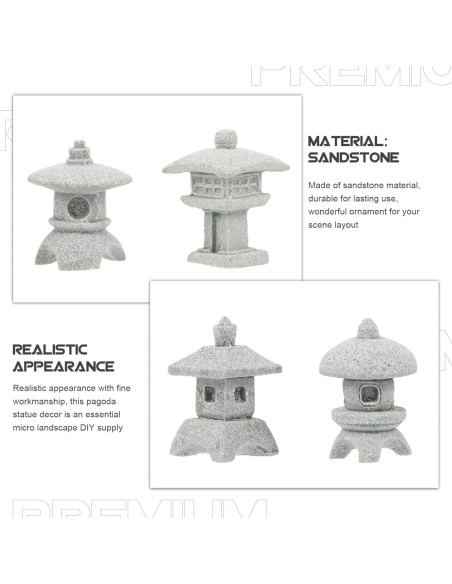 Estatuas Mini Pagoda Milisten 4pcs Decoración Jardín Zen