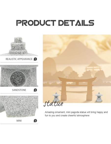 Estatuas Mini Pagoda Milisten 4pcs Decoración Jardín Zen