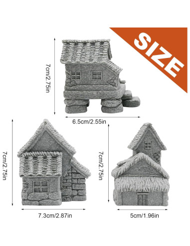 3PCS Adornos de Micro Paisaje Saihisday para Jardín Zen