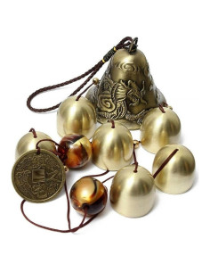Campana de Viento Feng Shui XUJIQI 50cm Cobre Dragón