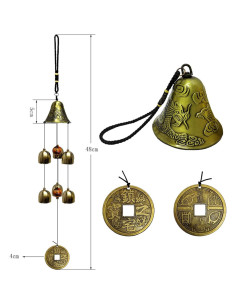 Campana de Viento Feng Shui XUJIQI 50cm Cobre Dragón 2