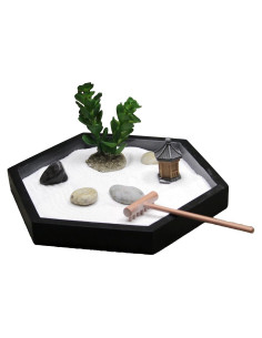 Kit Jardín Zen Mini Nature's Mark para Escritorio con Arena y Pagoda