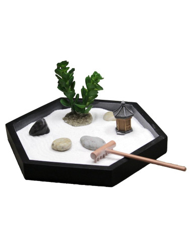 Kit Jardín Zen Mini Nature's Mark para Escritorio con Arena y Pagoda