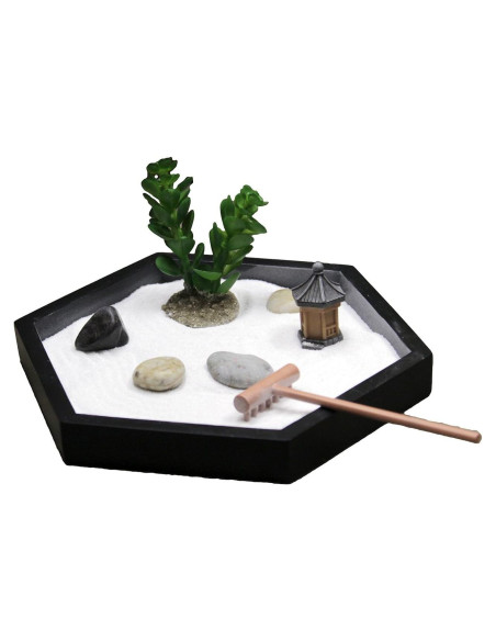 Kit Jardín Zen Mini Nature's Mark para Escritorio con Arena y Pagoda