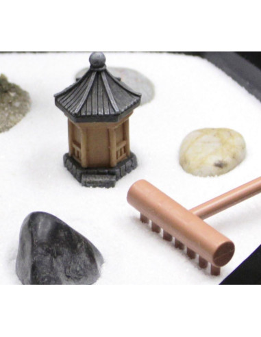 Kit Jardín Zen Mini Nature's Mark para Escritorio con Arena y Pagoda