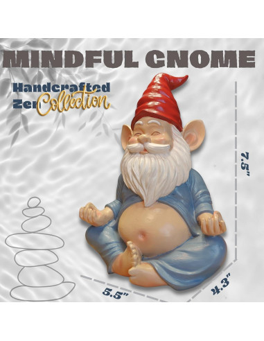 Estatua de Gnomo de Yoga VYXARA - 19cm Meditativo Resistente