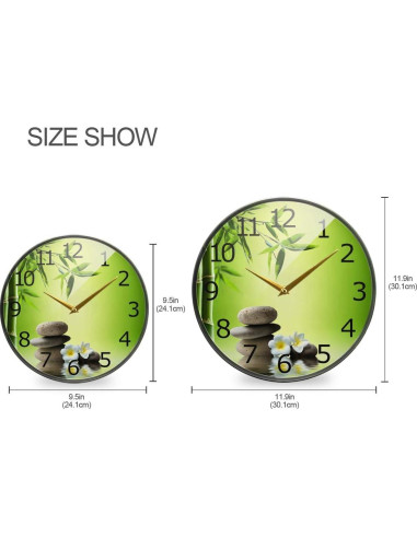 Reloj de Pared Silencioso ALAZA Jardín Zen 24.1 cm