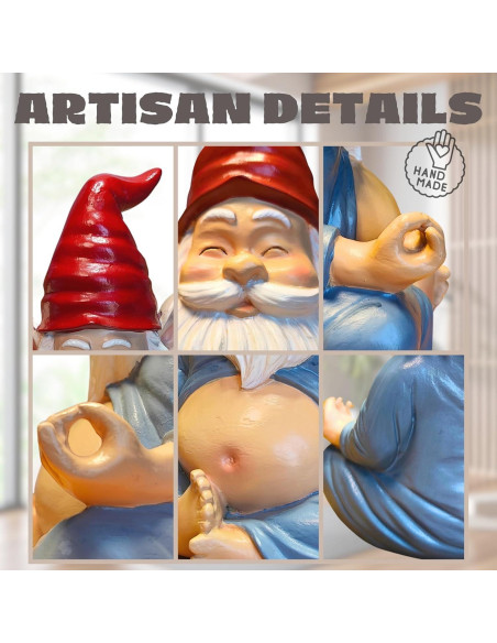 Estatua de Gnomo de Yoga VYXARA - 19cm Meditativo Resistente