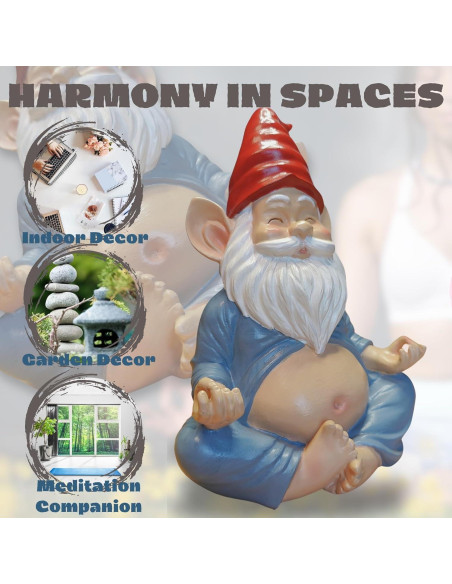 Estatua de Gnomo de Yoga VYXARA - 19cm Meditativo Resistente