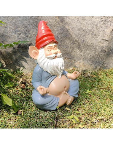 Estatua de Gnomo de Yoga VYXARA - 19cm Meditativo Resistente