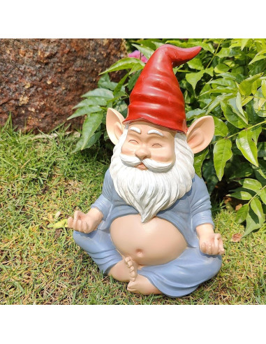 Estatua de Gnomo de Yoga VYXARA - 19cm Meditativo Resistente