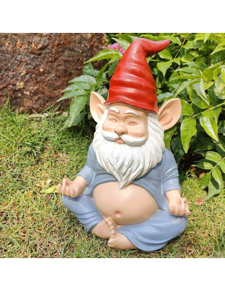 Estatua de Gnomo de Yoga VYXARA - 19cm Meditativo Resistente