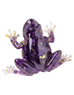 Rana de Resina de Cristal Natural RJINGSHI 13x10 cm Decorativa