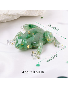 Rana de Resina de Cristal Natural RJINGSHI 13x10 cm Decorativa 2