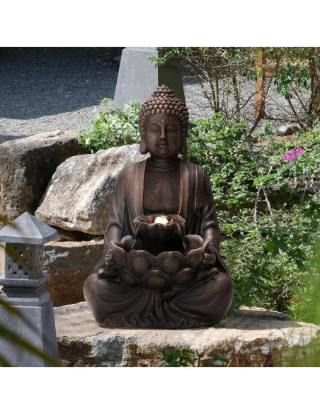 Fuente Zen de Buda Glitzhome 59 cm con Luz LED y Bomba