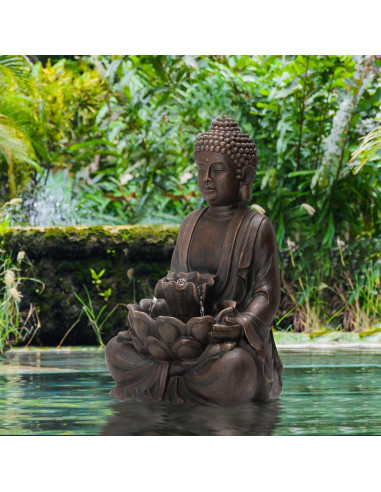 Fuente Zen de Buda Glitzhome 59 cm con Luz LED y Bomba