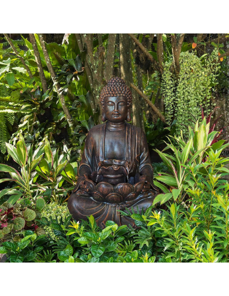 Fuente Zen de Buda Glitzhome 59 cm con Luz LED y Bomba