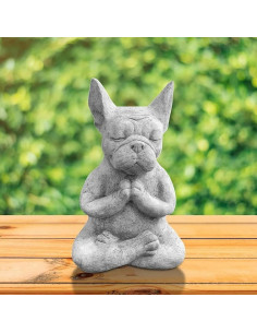 Estatua Bulldog Francés Meditador YWHWXB 10x8x15cm Decorativa 2