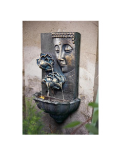 Fuente de Agua Buda Montada en Pared ChengPin 82 cm Resina