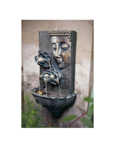 Fuente de Agua Buda Montada en Pared ChengPin 82 cm Resina