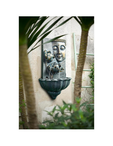 Fuente de Agua Buda Montada en Pared ChengPin 82 cm Resina