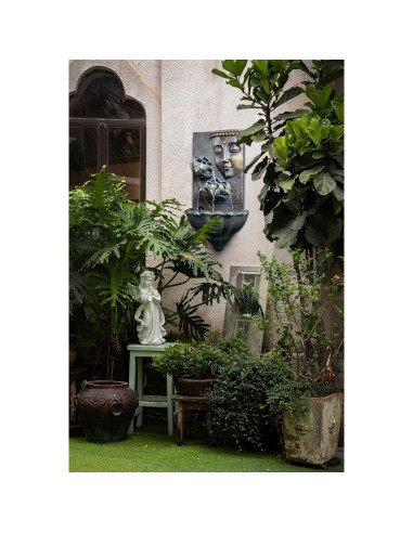 Fuente de Agua Buda Montada en Pared ChengPin 82 cm Resina